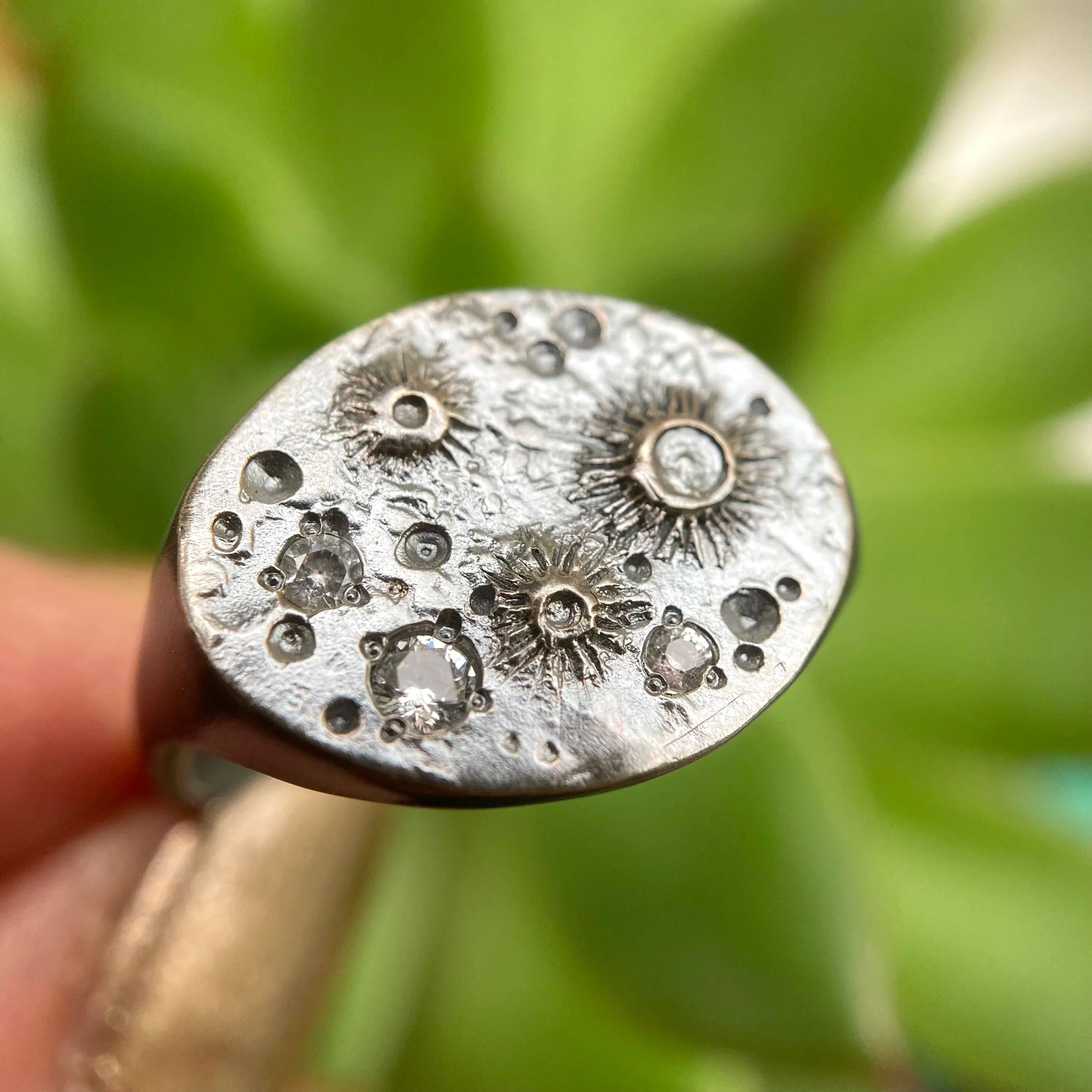 Oval Moon Signet Ring