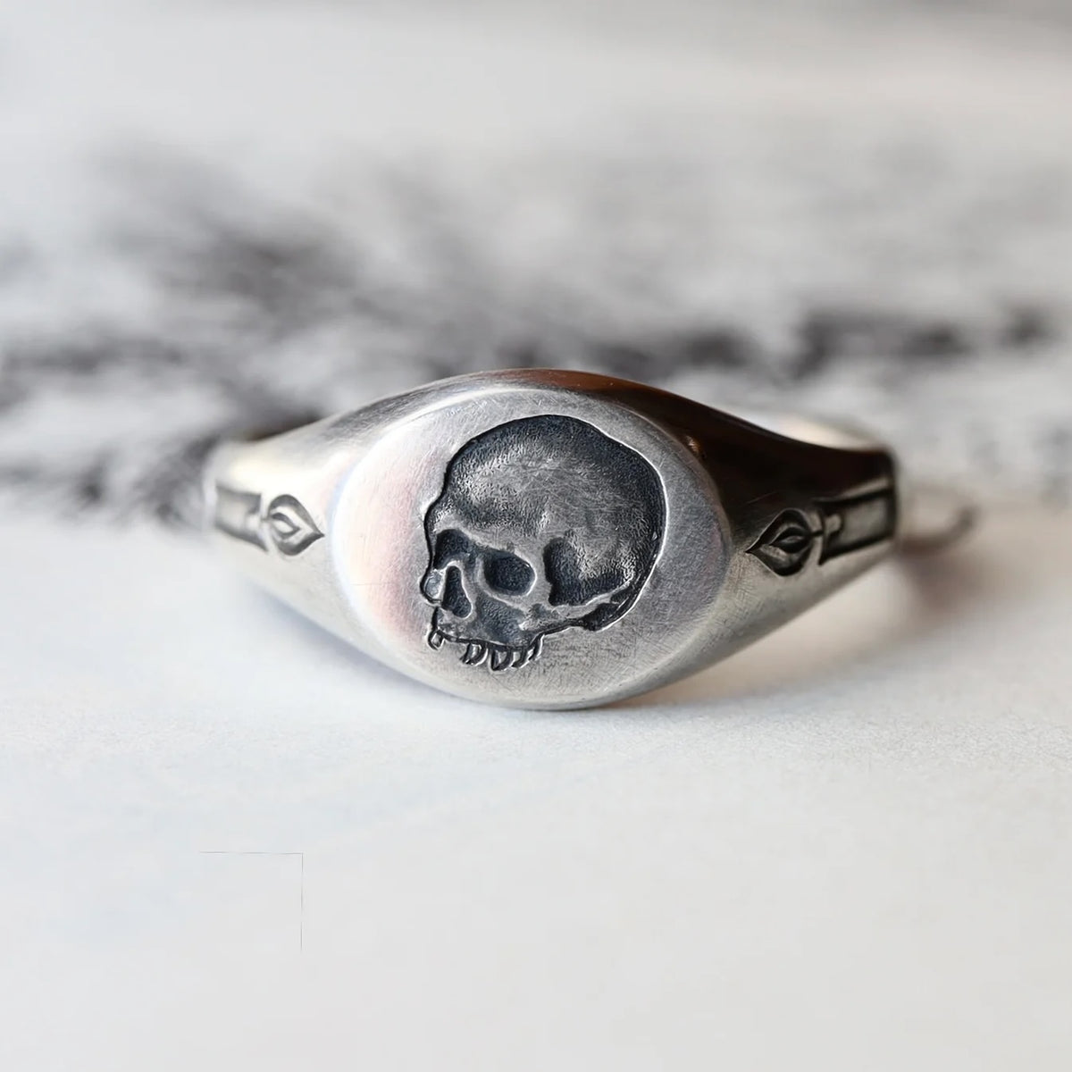 Memento Mori Signet Skull Ring