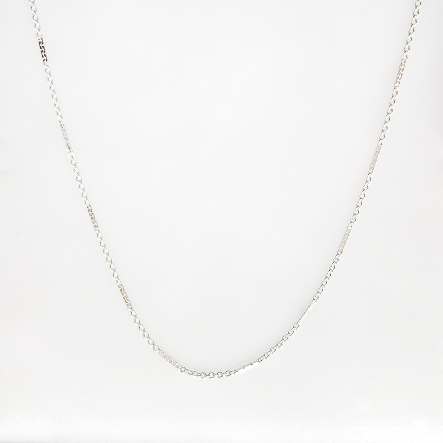 Silver Dot Dash Chain Necklace - 18"