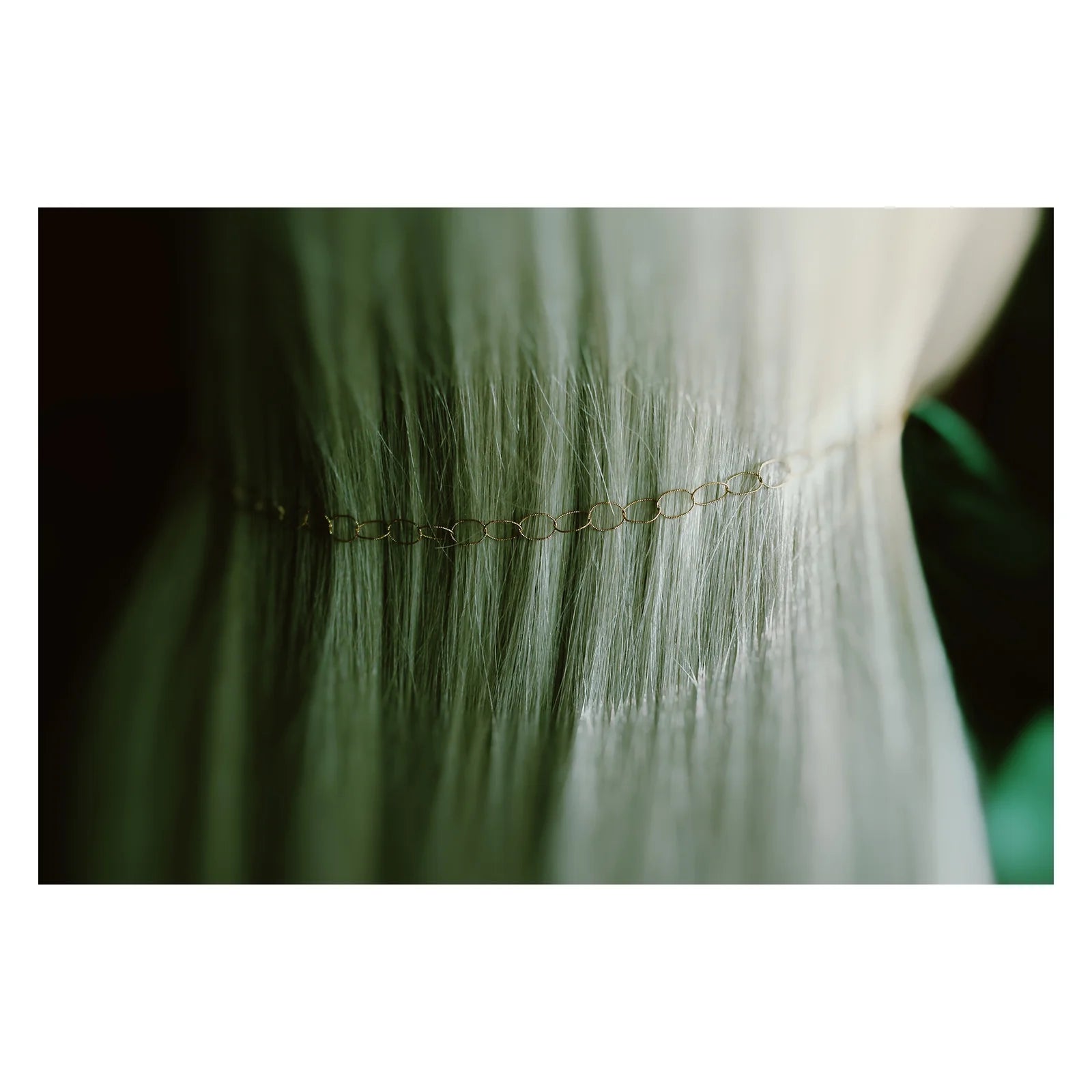 Slim Textured Gold Link Necklace