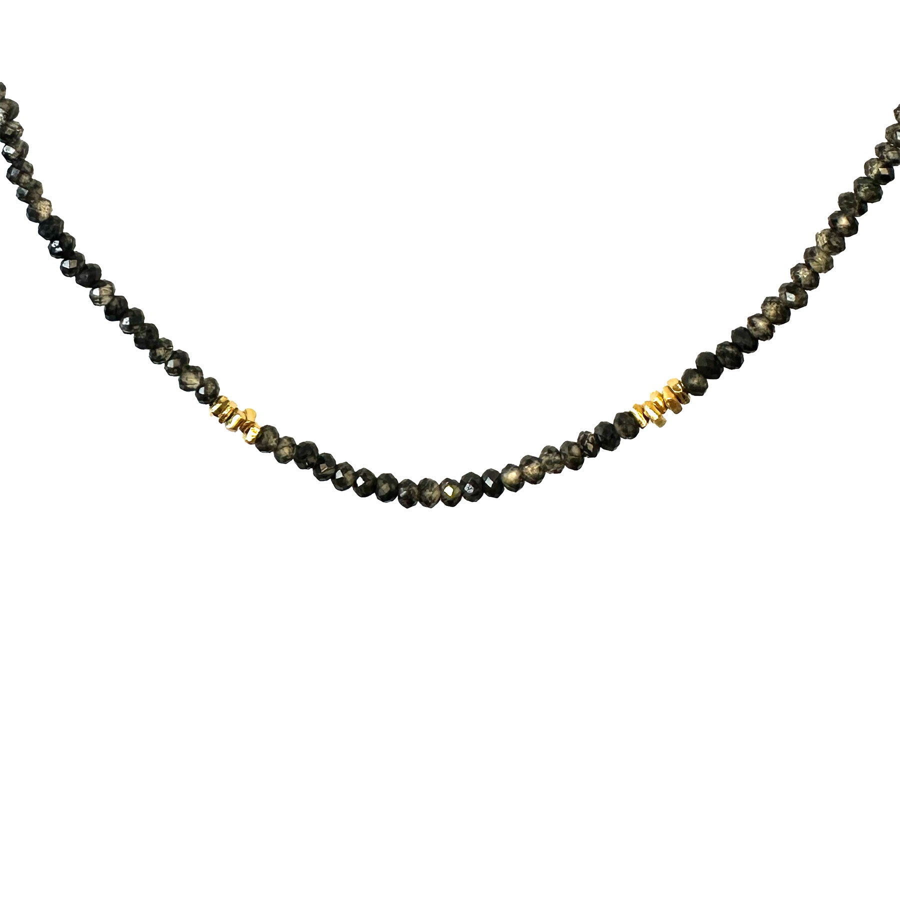 16.5" Seed Bead Necklace - Black Zircon