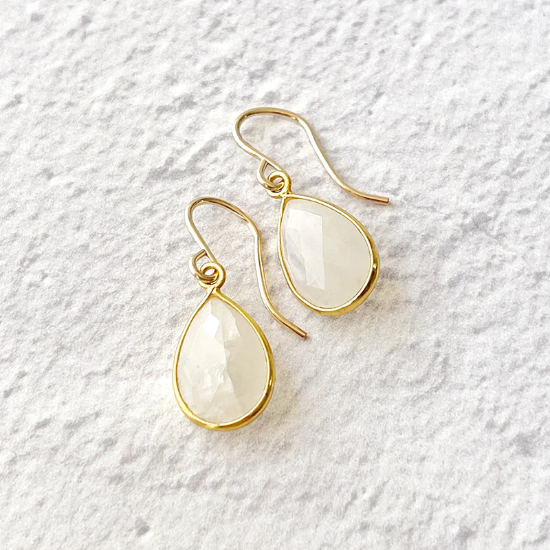 Moonstone Helena Mini Teardrop Earrings