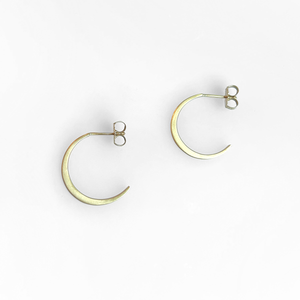 14k Crescent Hoop Studs