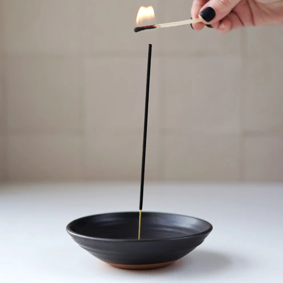 Ceramic Incense Holder (Black)