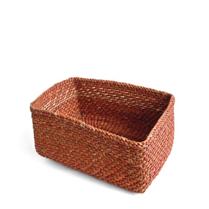 Rectangular Rust Tabletop Iringa Basket