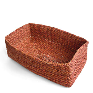 Rectangular Rust Tabletop Iringa Basket