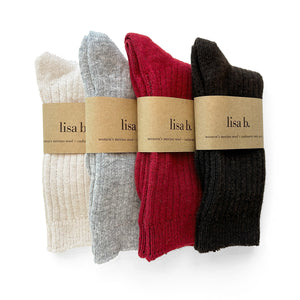 Lisa B Solid Ribbed Socks