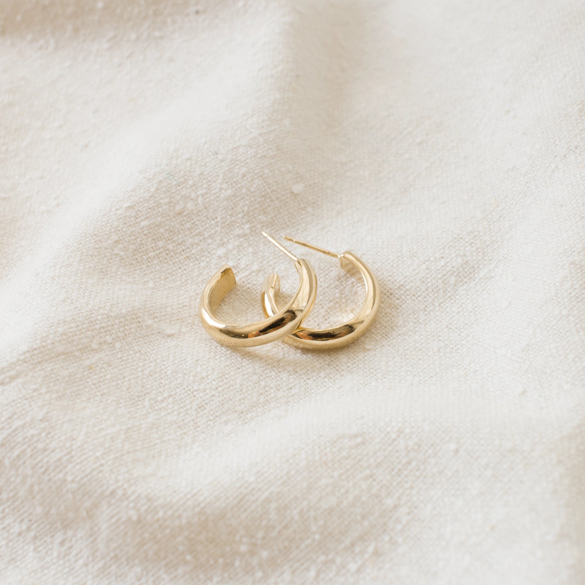 Jane Half-Round Hoops - Gold