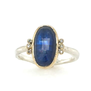 Kyanite Ring with Diamond Whiskers