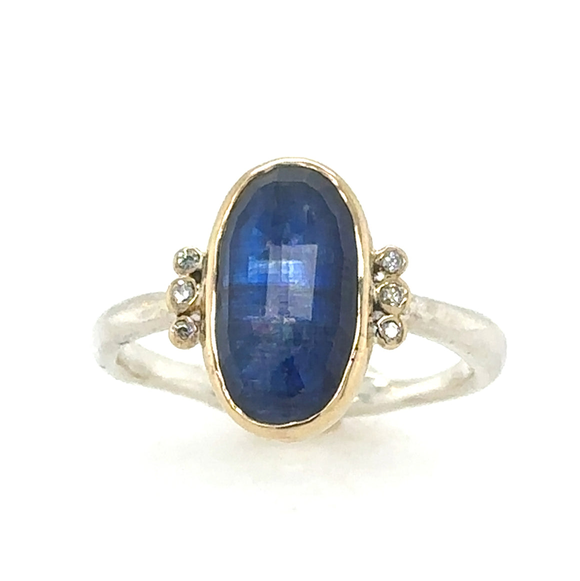 Kyanite Ring with Diamond Whiskers