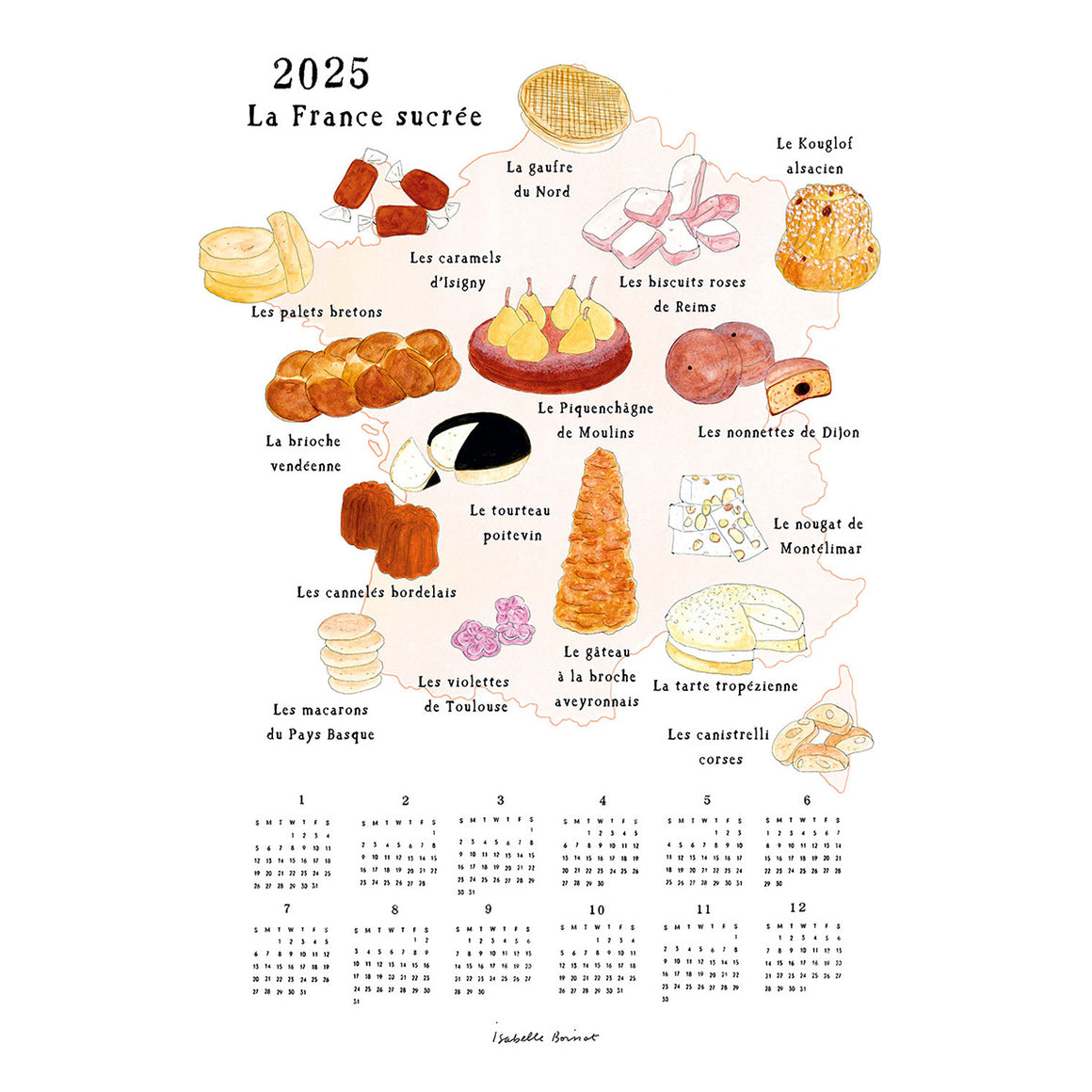 2025 Fabric Calendar - Sweets / La France sucrée