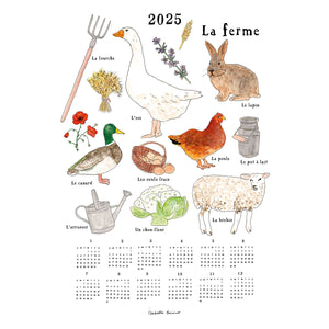 2025 Fabric Calendar - Farm / La Ferme