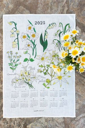 2025 Fabric Calendar - White Flowers