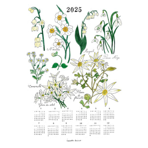 2025 Fabric Calendar - White Flowers