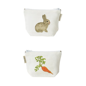 Bunny + Carrots Pouch