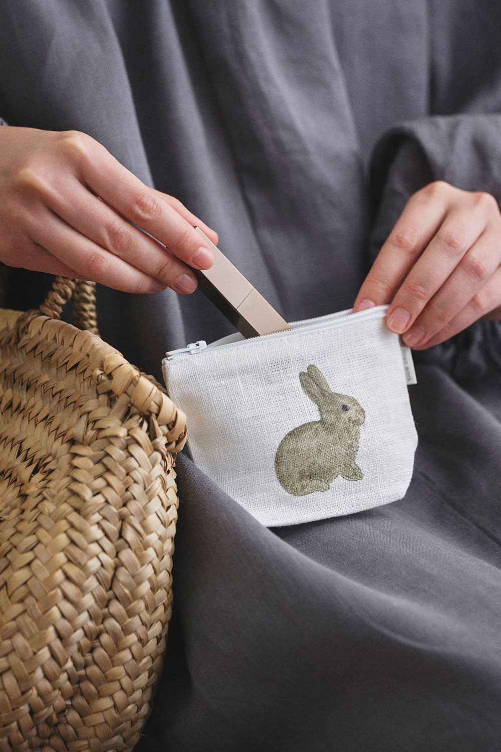 Bunny + Carrots Pouch