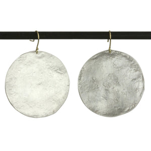 Large Silver Paper Moon Earrings