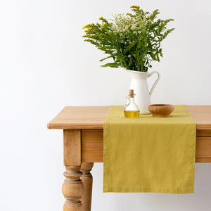 Linen Table Runner - Lemon Curry