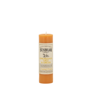 Beeswax Pillar - Lemongrass, Sage & Ginger