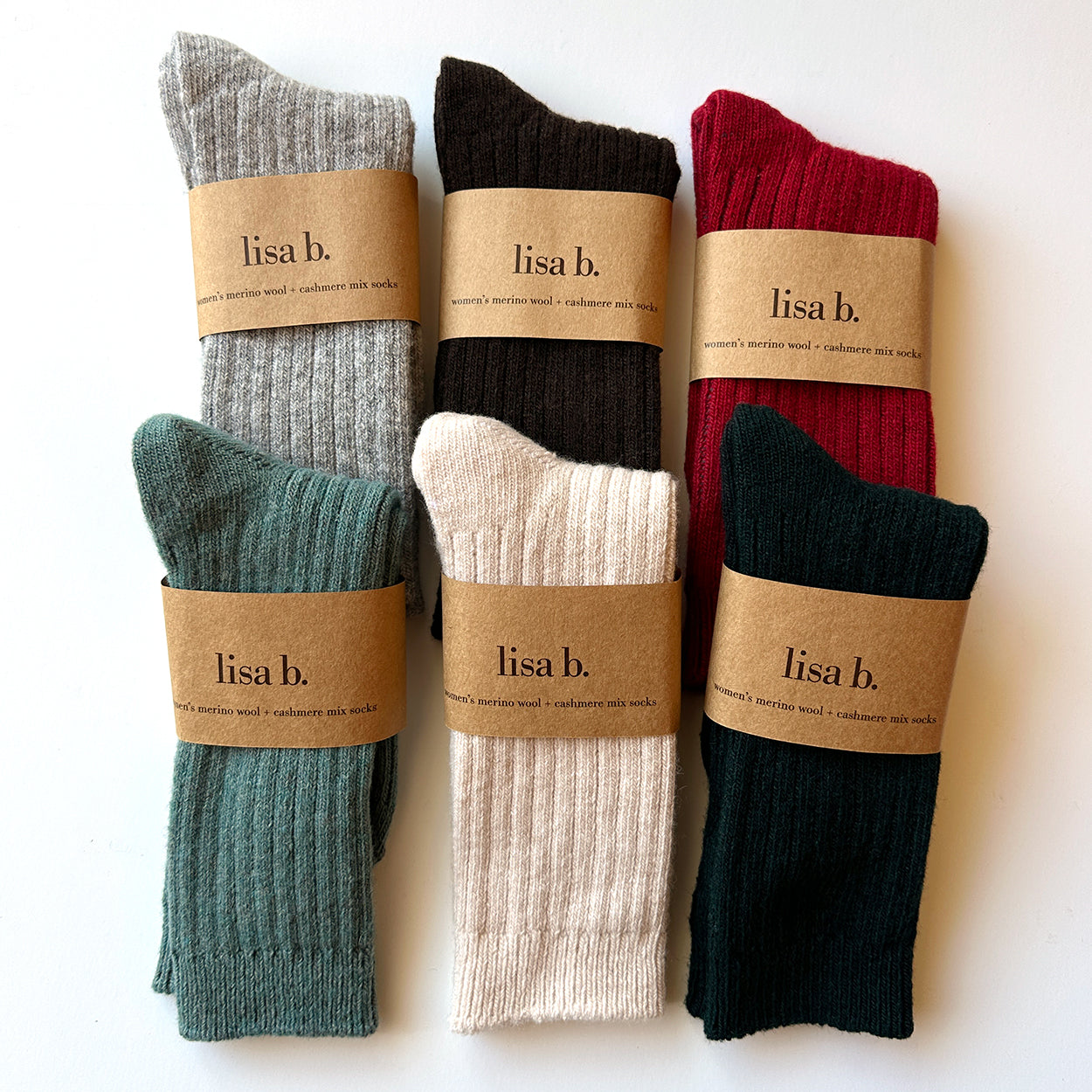 Lisa B Solid Ribbed Socks