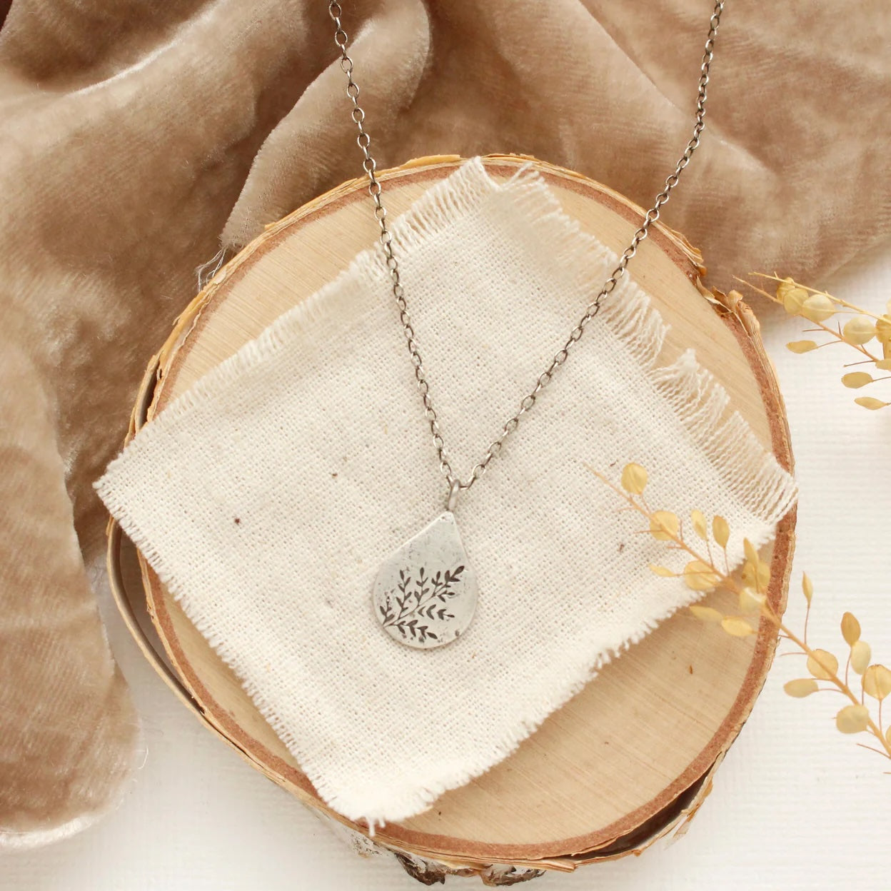 Mini Sprout Teardrop Necklace