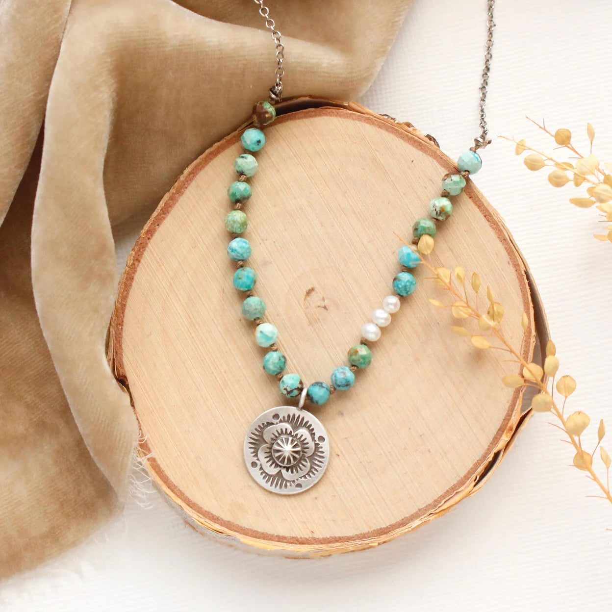 Knotted Seaside Medallion Necklace