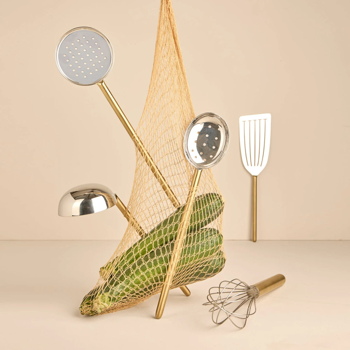 Simple Metal Ladle - Brass Handle