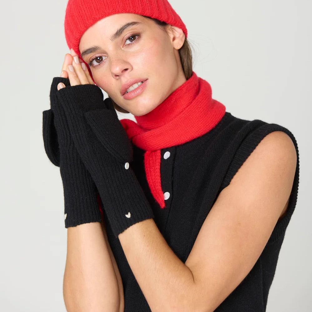 Flip Top Mittens (Black)