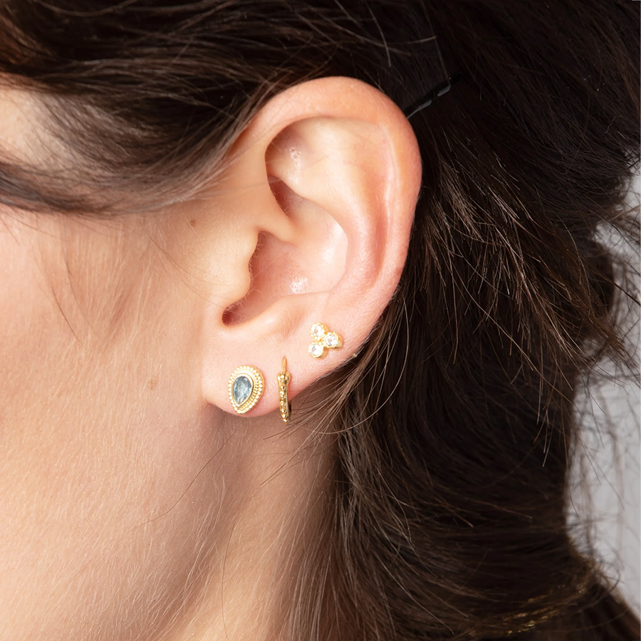 Vermeil Trifecta Gemstone Studs