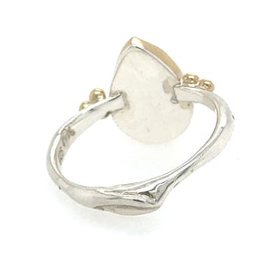 Morganite Pear Ring with Diamond Clusters