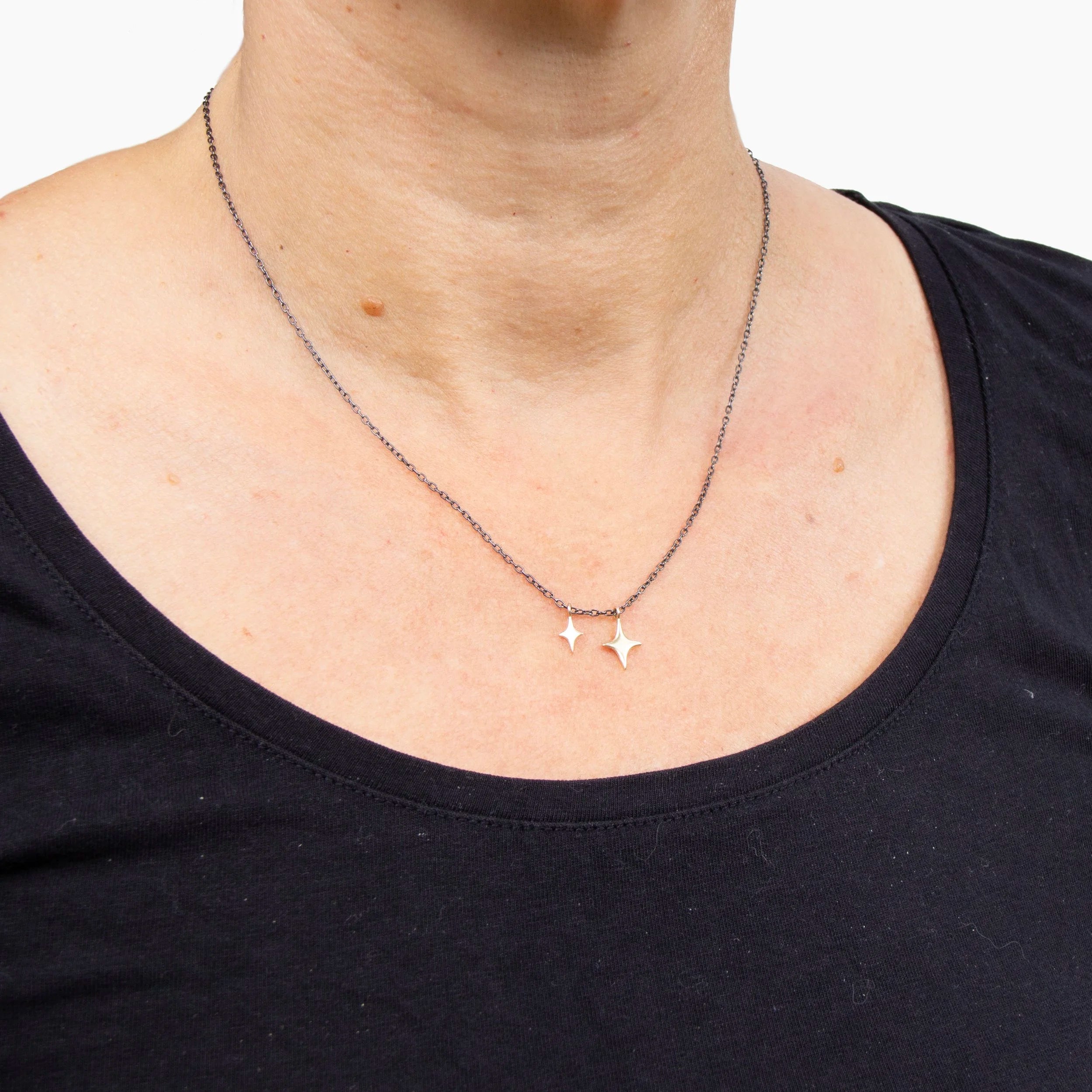 Mixed Metal Double Sparkle Necklace