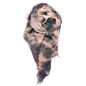 Cashmere Scarf - Charcoal + Light Pink