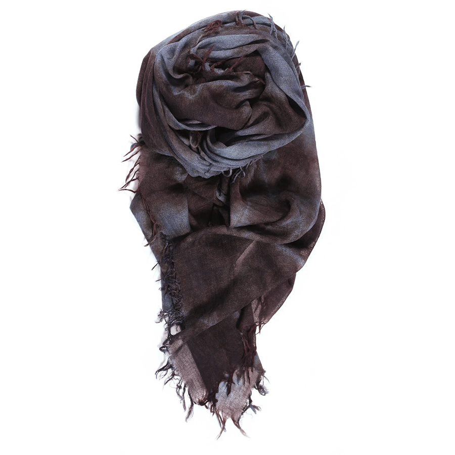 Cashmere Scarf - Black + Blue