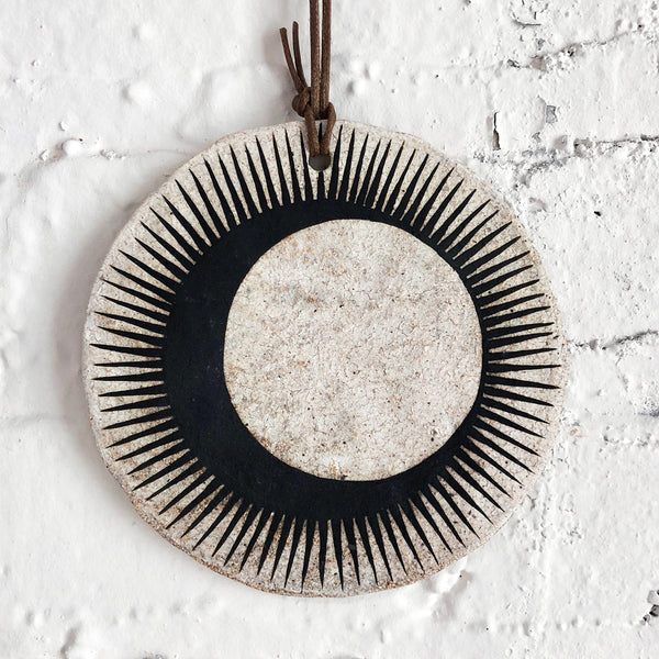 Large Round Ornament - New Sun Black Crescent