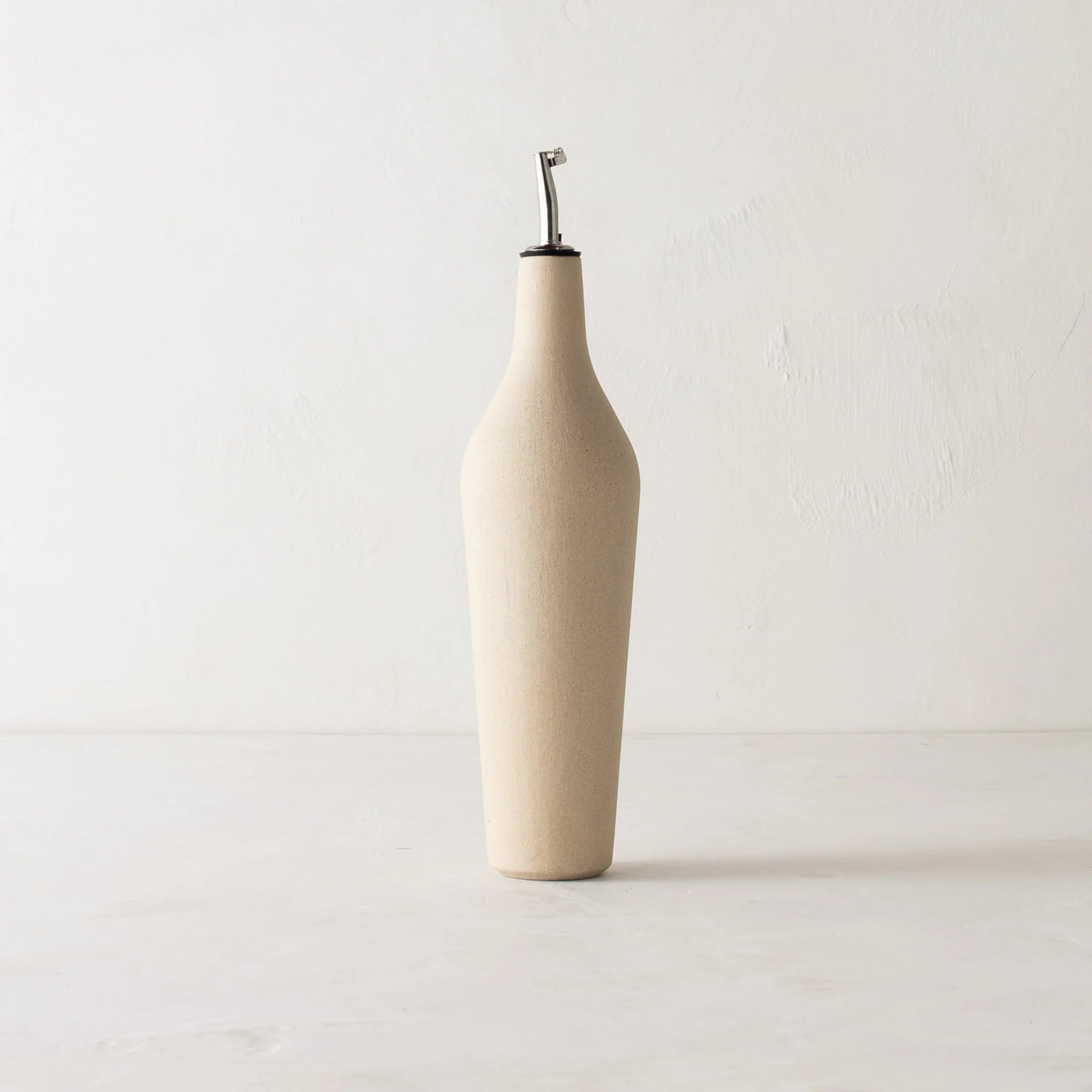 Minimal Oil Cruet Bottle - Raw Stoneware