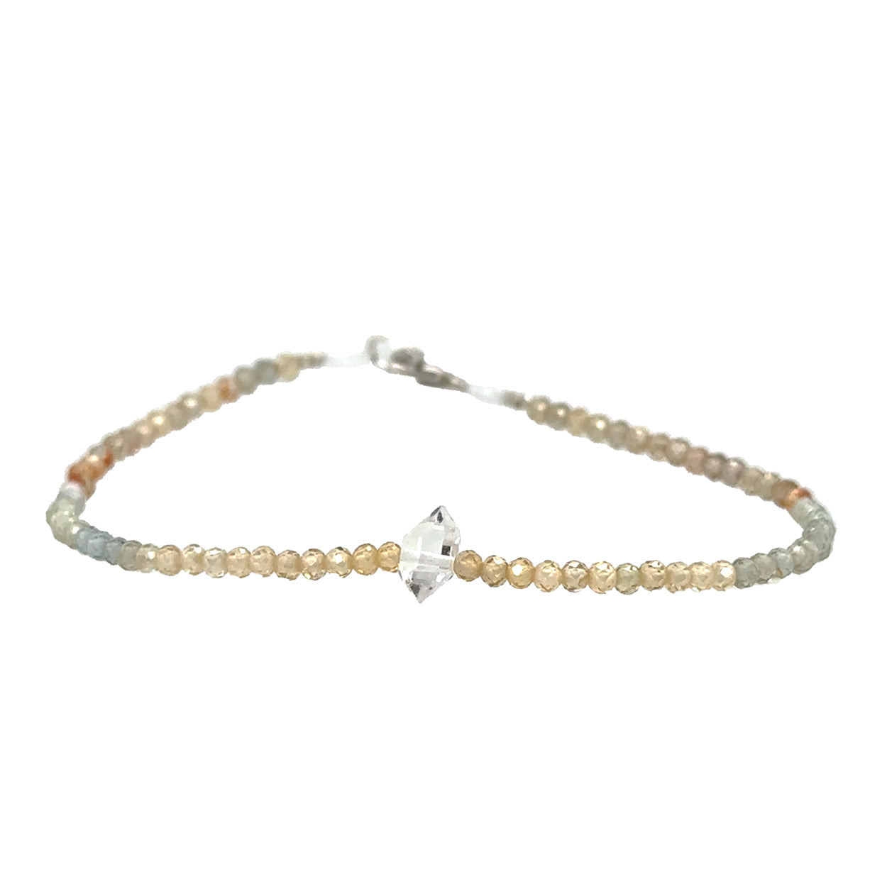 Pastel Zircon + Herkimer Quartz Strand Bracelet