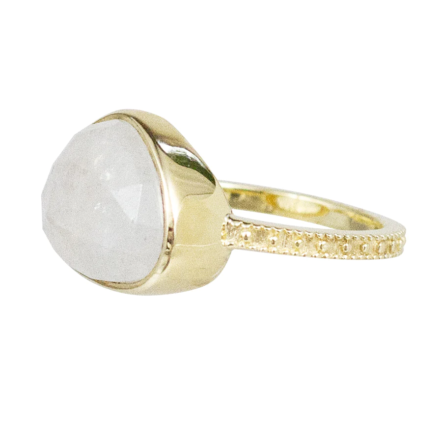 Vermeil Moonstone Zen Ring