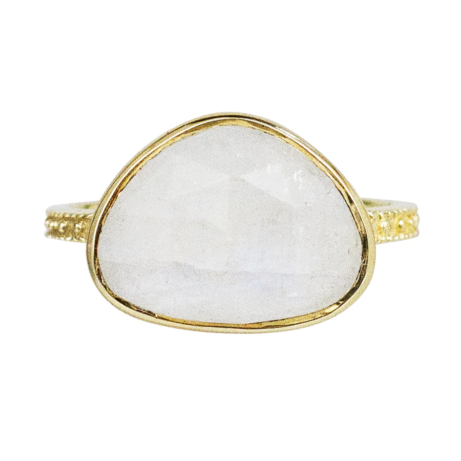 Vermeil Moonstone Zen Ring