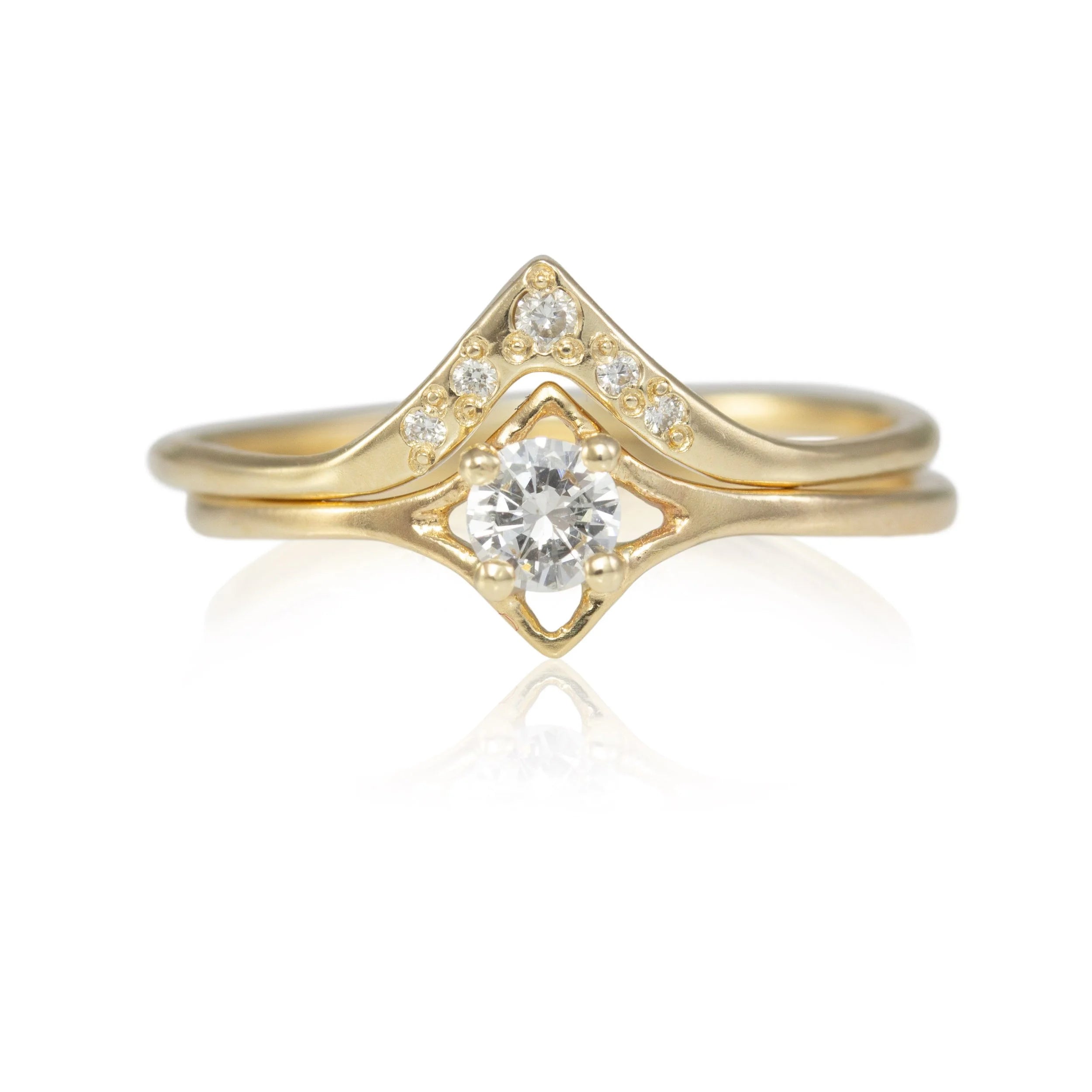 Small Celestial Diamond Stacking Ring