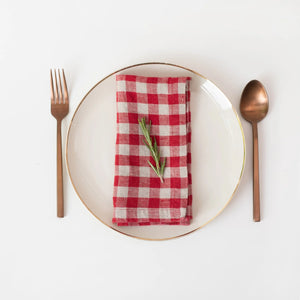 Linen Napkins - Set/2 - Red Gingham