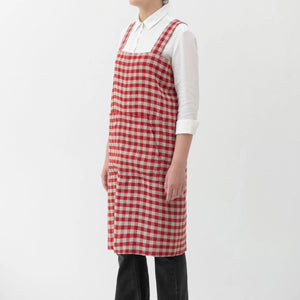 Linen Tales Pinafore Apron - Gingham Red