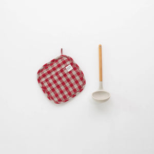 Linen Pot Holder - Red Gingham