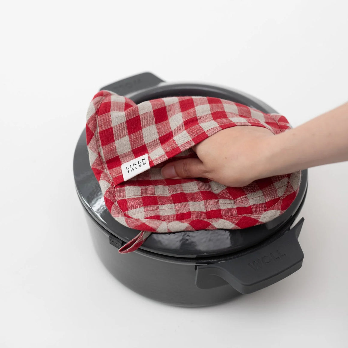 Linen Pot Holder - Red Gingham