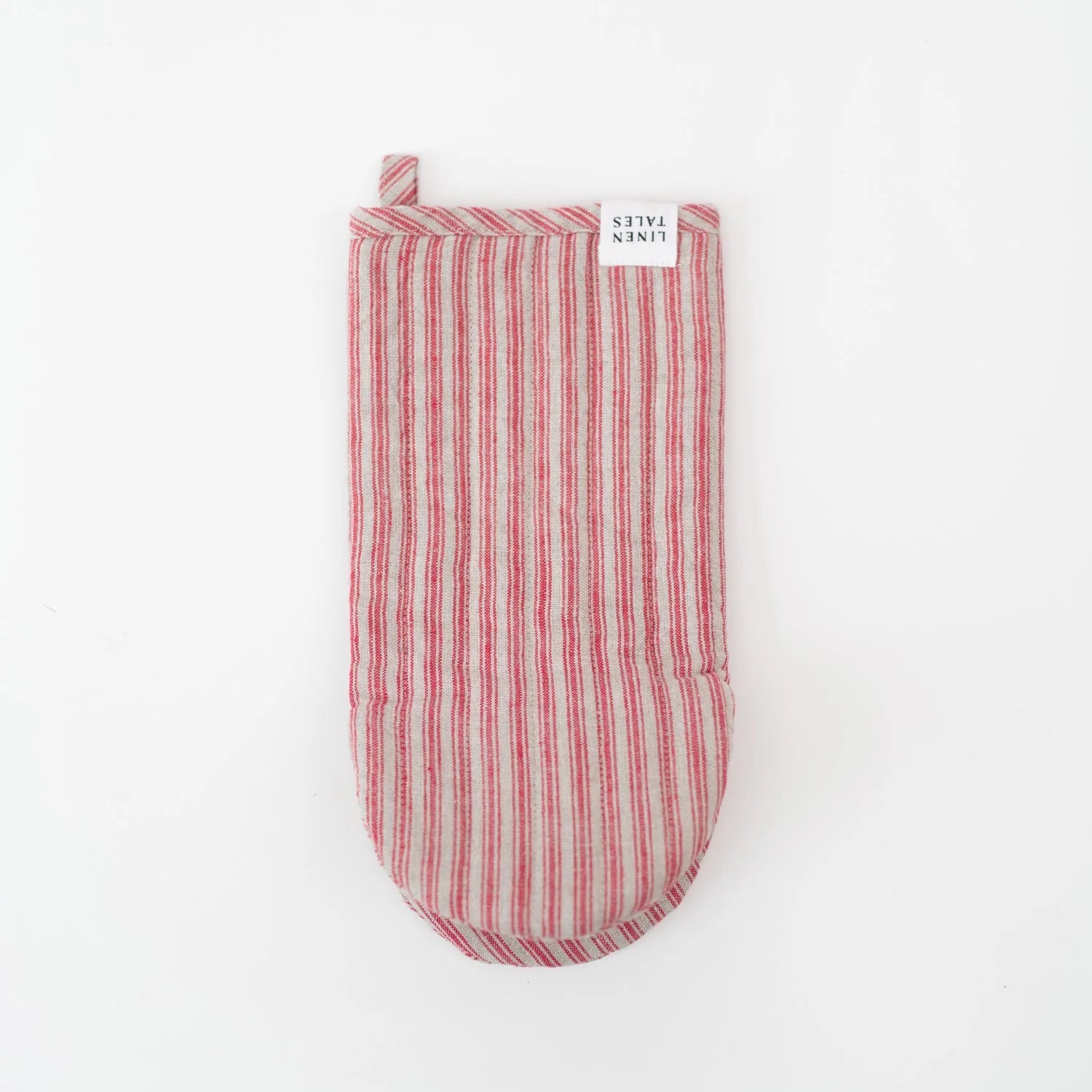 Linen Oven Mitt - Red/Natural Stripe