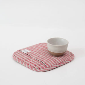 Linen Pot Holder - Red/Natural Stripes