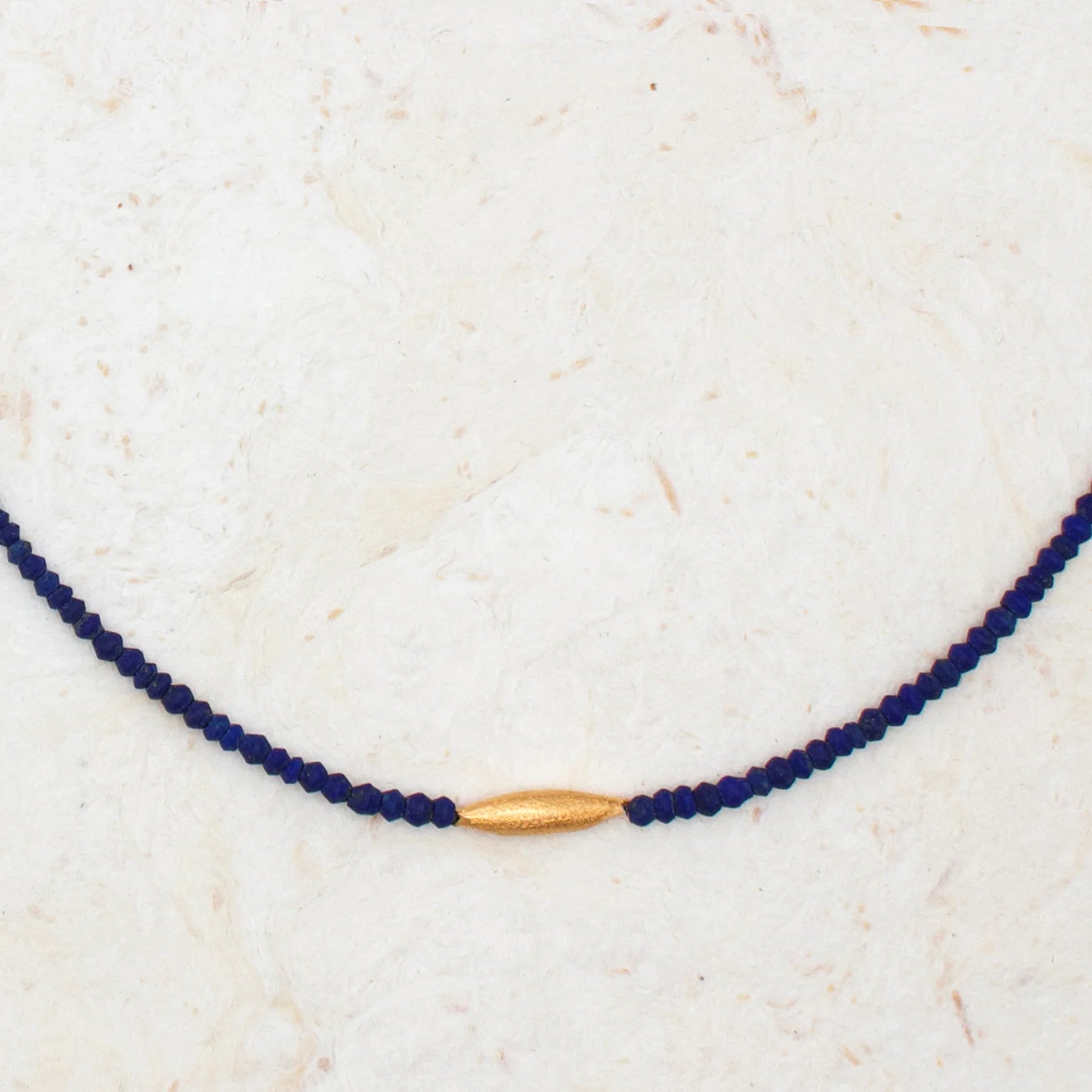 Lapis + Golden Rice Talisman Necklace