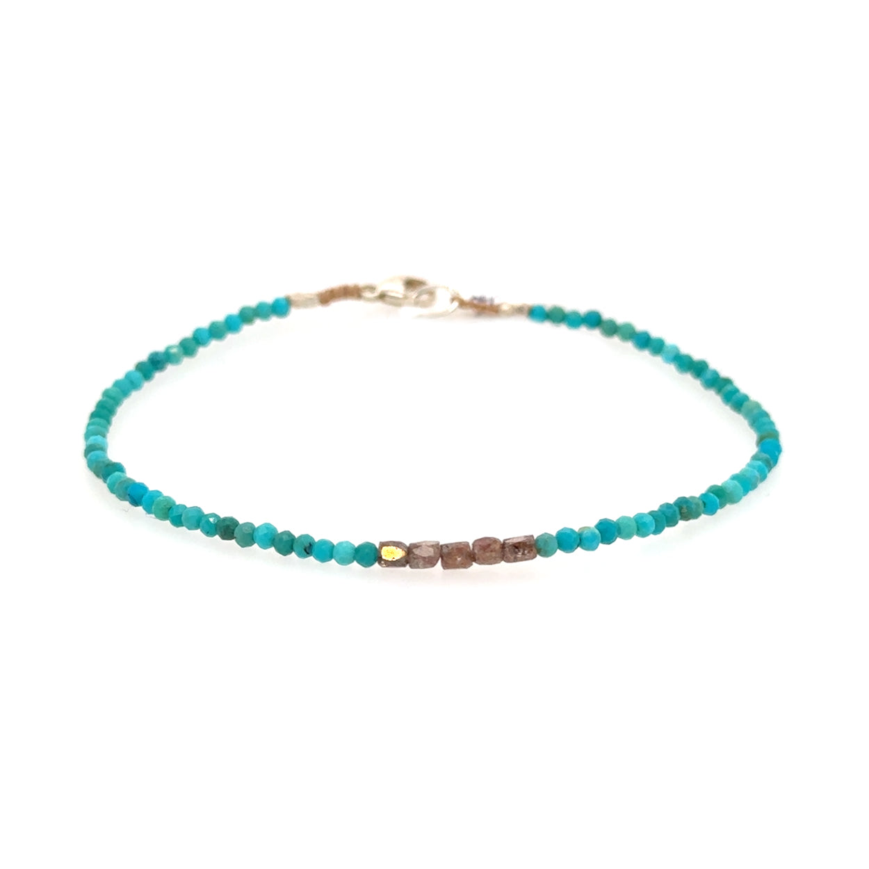 Turquoise + Cognac Diamond Strand Bracelet