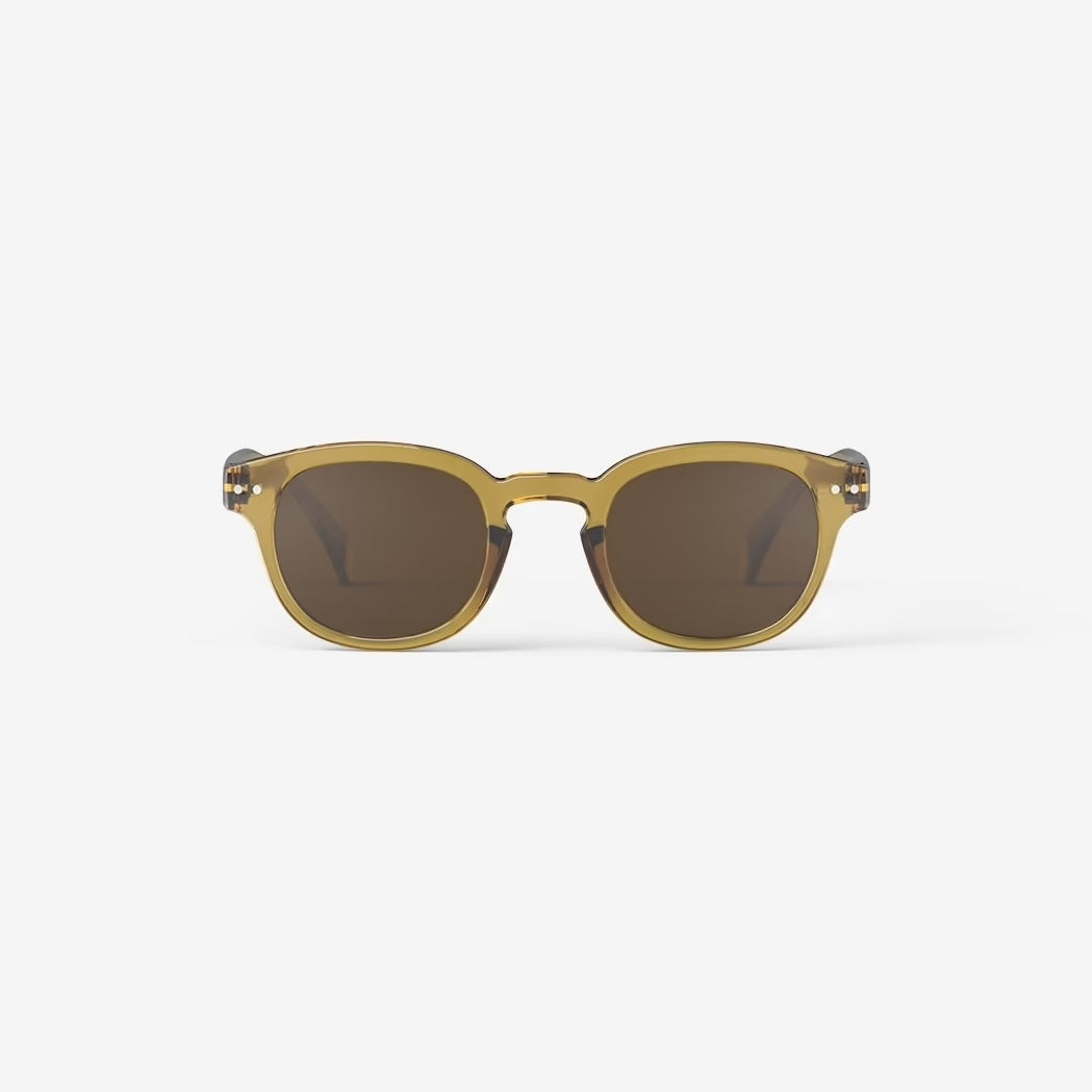 #C Sunglasses - Golden Green (Brown Lenses)