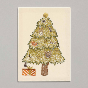 Peek-A-Tree Embroidered Card