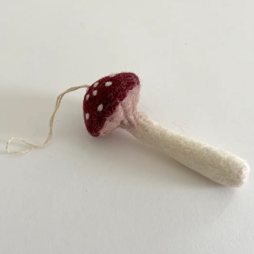 Felt Plum Mushroom Ornament